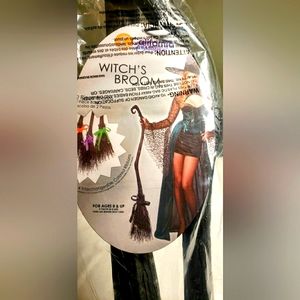 Halloween Witches Broom 53" ages 8 and up. NEW in Package